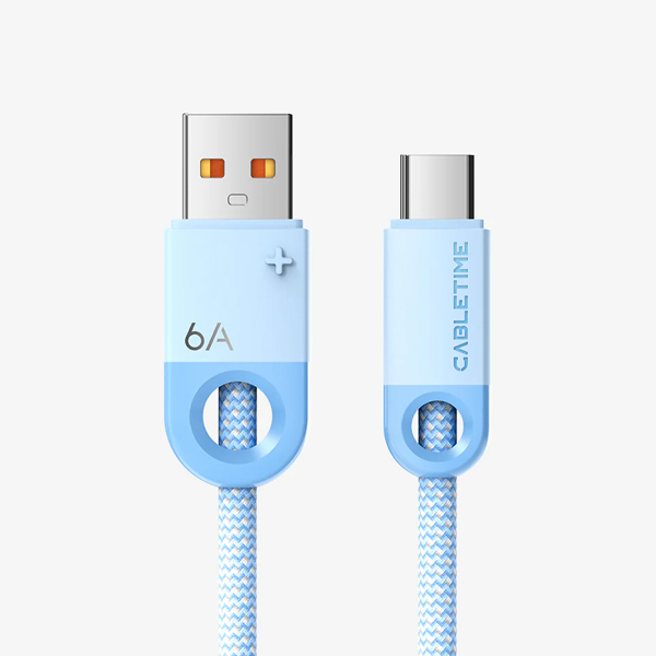 Cáp sạc 6A USB A sang USB C, dài: 1,5m, Màu sắc: Xanh dương CAP0J
